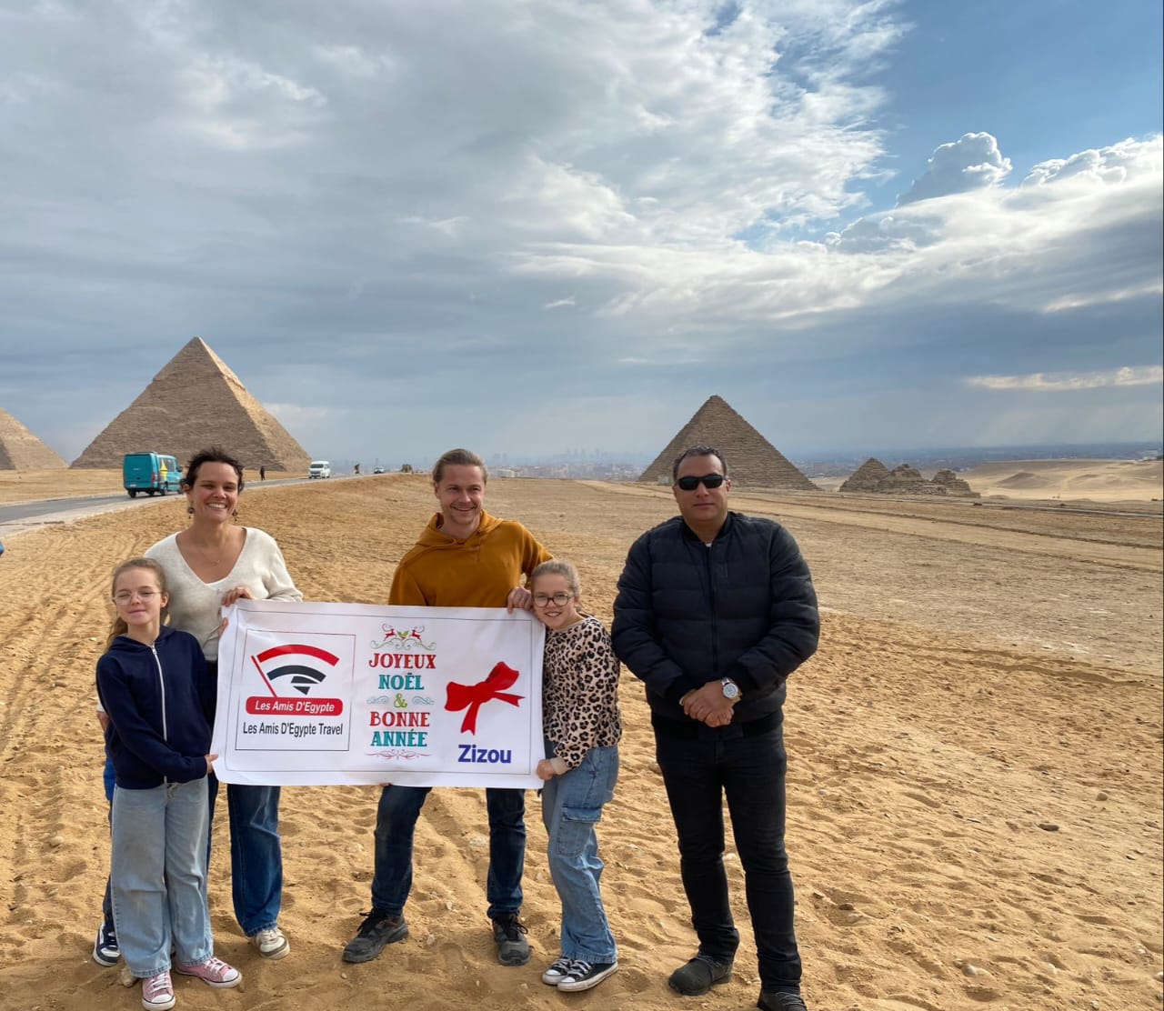 Great Pyramid of Khufu in Giza standing against a clear sky